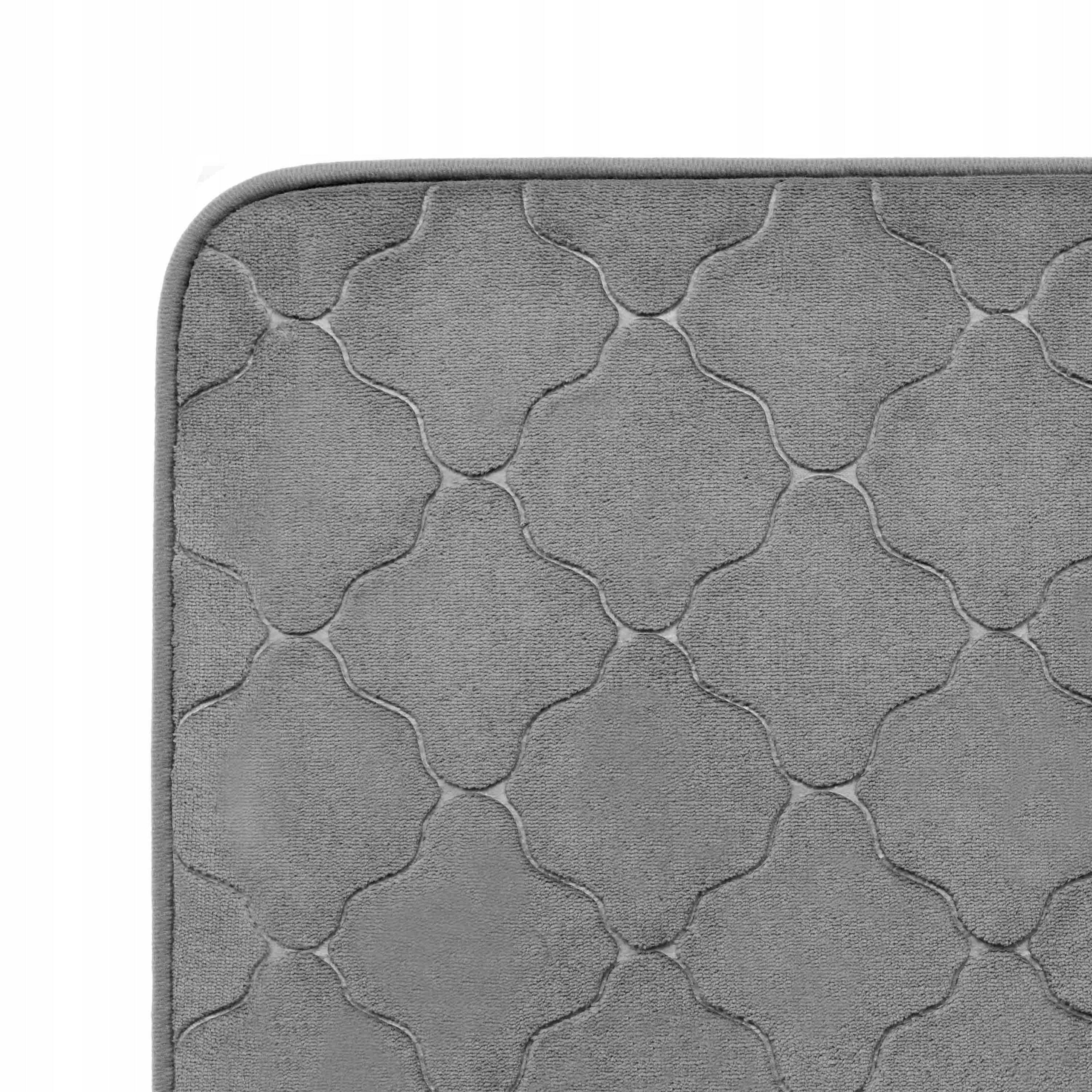 Non-slip bathroom rug with foam soft 40x60 cm grey solid Manufacturer code 1075DYWNAPGRA