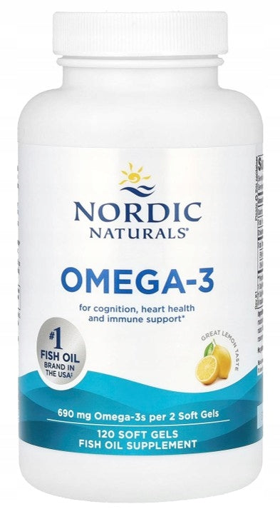 Nordic Naturals - Omega-3 fatty acids | flavour: lemon| 690 mg | 120 kaps EAN (GTIN) 768990027604