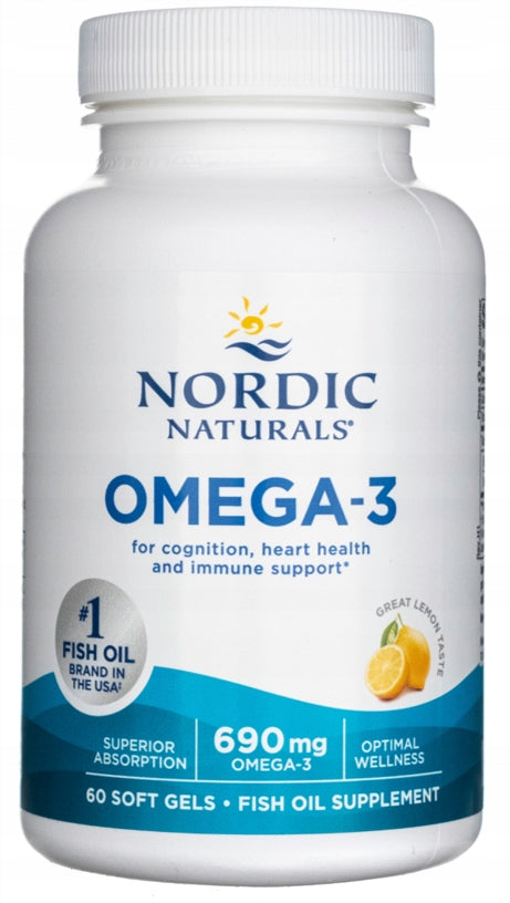 Nordic Naturals - Omega-3 fatty acids | taste: lemon| 690 mg | 60 kaps. Expiration date at least 1 year from the date of purchase
