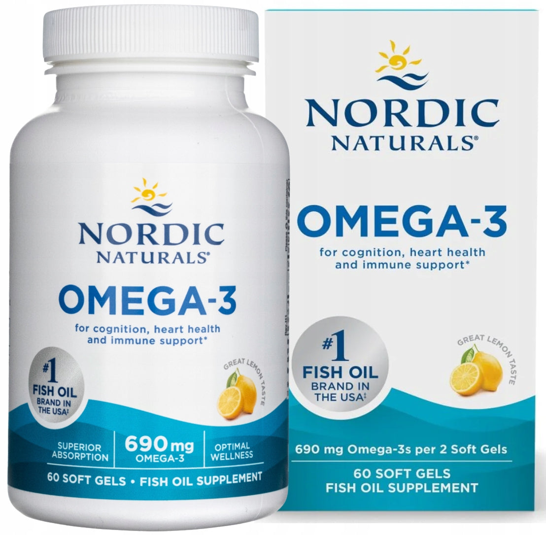 Nordic Naturals - Omega-3 fatty acids | taste: lemon| 690 mg | 60 kaps.