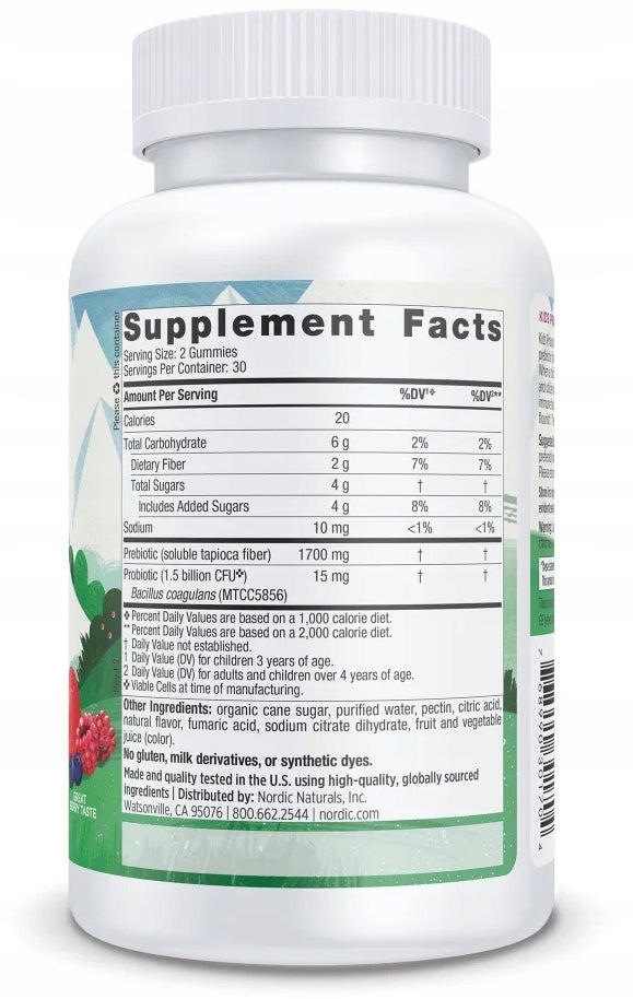 Nordic Naturals Probiotic Gummies Kids PROBIOTICS GUMMIES for children 60k Manufacturer code NOR/PROBGUMM/60/TAB/