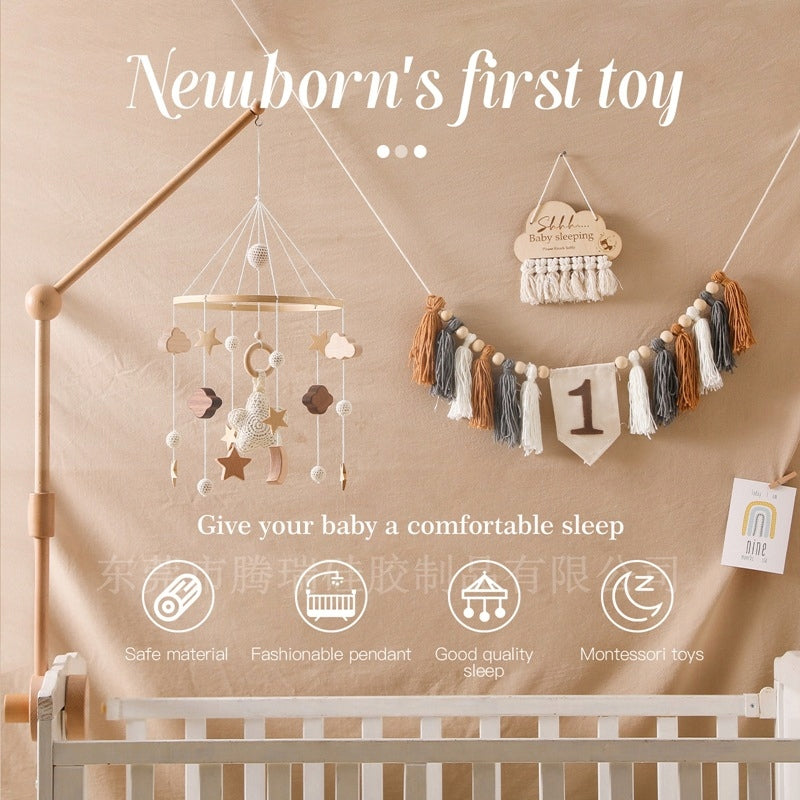 Nordic Wind Starry Bed Bell Amazon Crib Ratt Bed Hand O6