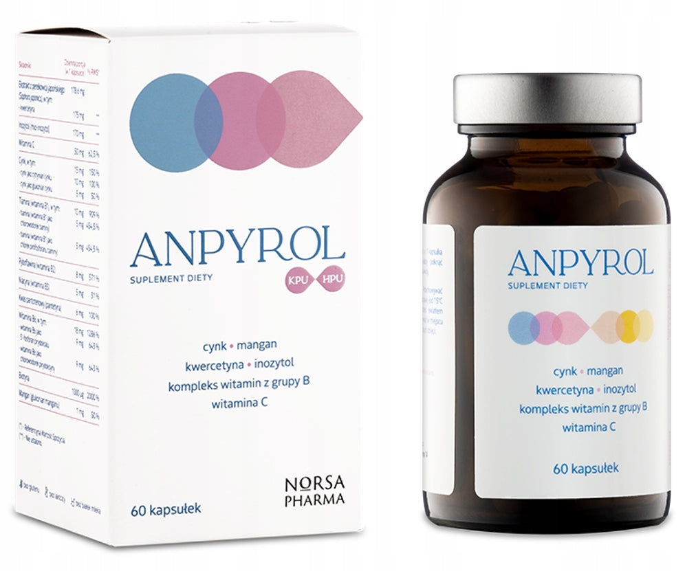 Norsa Pharma - Anpyrol KPU/HPU | sodium butyrate + 5 nucleotides | 60 kaps. EAN (GTIN) 5905669770217