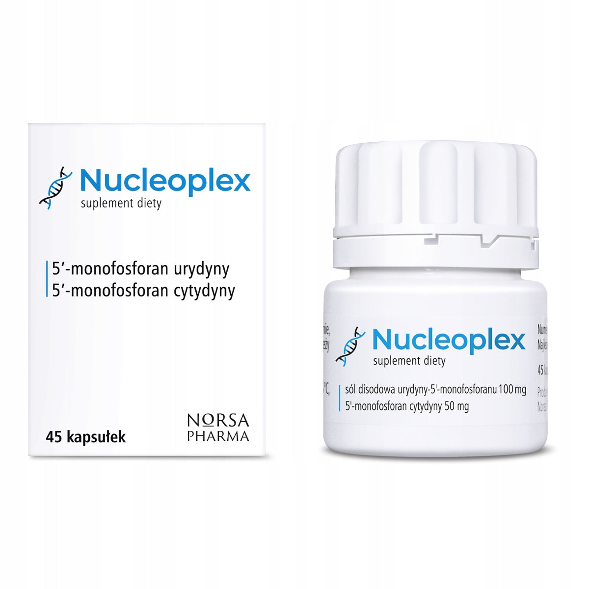 Norsa Pharma - NUCLEOPLEX | 45 caps. | uridine monophosphate | NUCLEOTIDES EAN (GTIN) 5905669770088