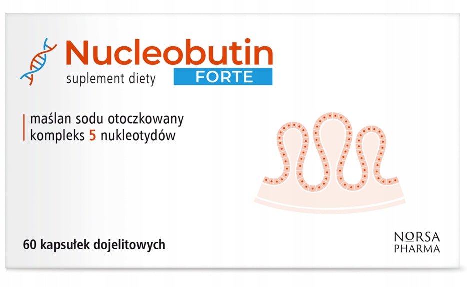 Norsa Pharma - Nucleobutin Forte | sodium butyrate + 5 nucleotides | 60 kaps. EAN (GTIN) 5905669770170