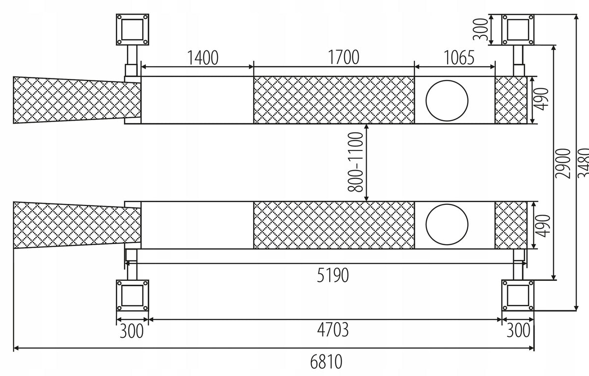 Nortec four-column lifter PO520G3 , 5,2 TONY , 3D GEOMETRY Manufacturer code PO5200G3