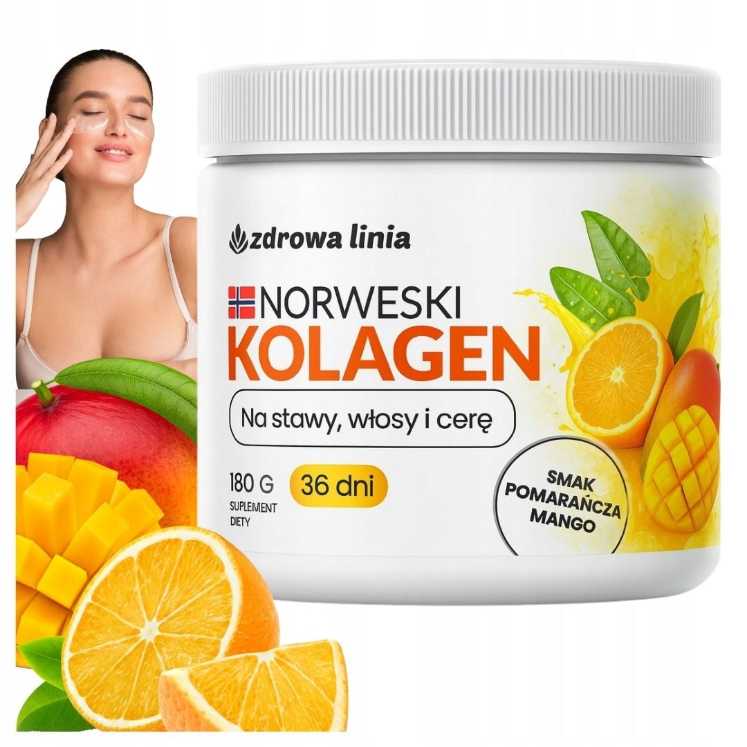 Norwegian collagen for joints hair complexion taste mango orange Zdrowa Linia