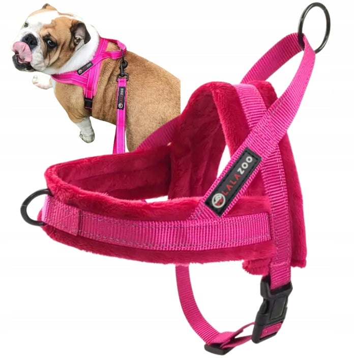 Norwegian dog harness GUARD with handle MINESOTA reflective PINK size XXS