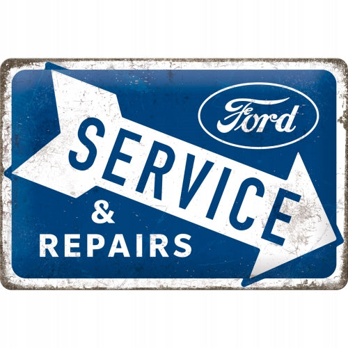 Metallplatte 20 x 30, Ford - Service und Reparatur 