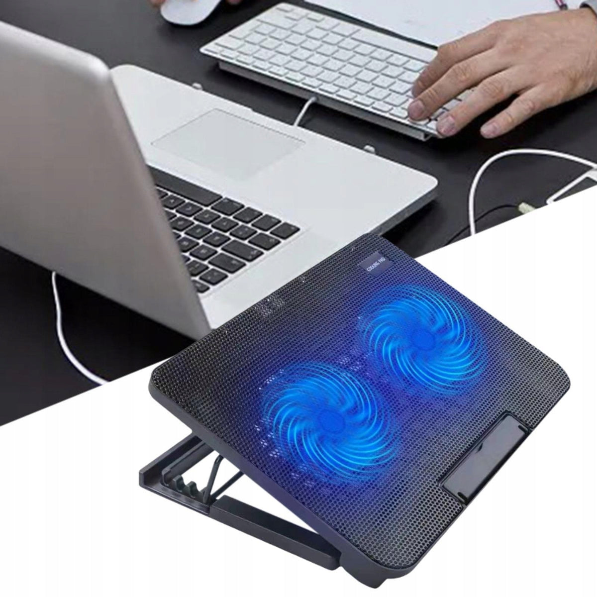 Notebook Laptop Cooler Fan Cooling Stand USB Powered Anti Slip Baffle