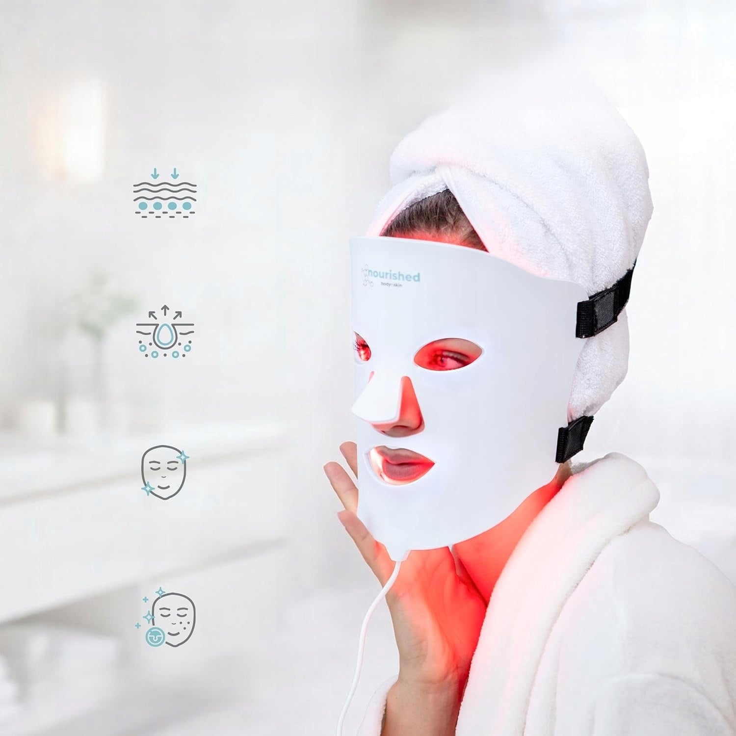 Nourished LED Mask 7 Colors For Face And Neck With Light Therapy M2857 Brand no brand