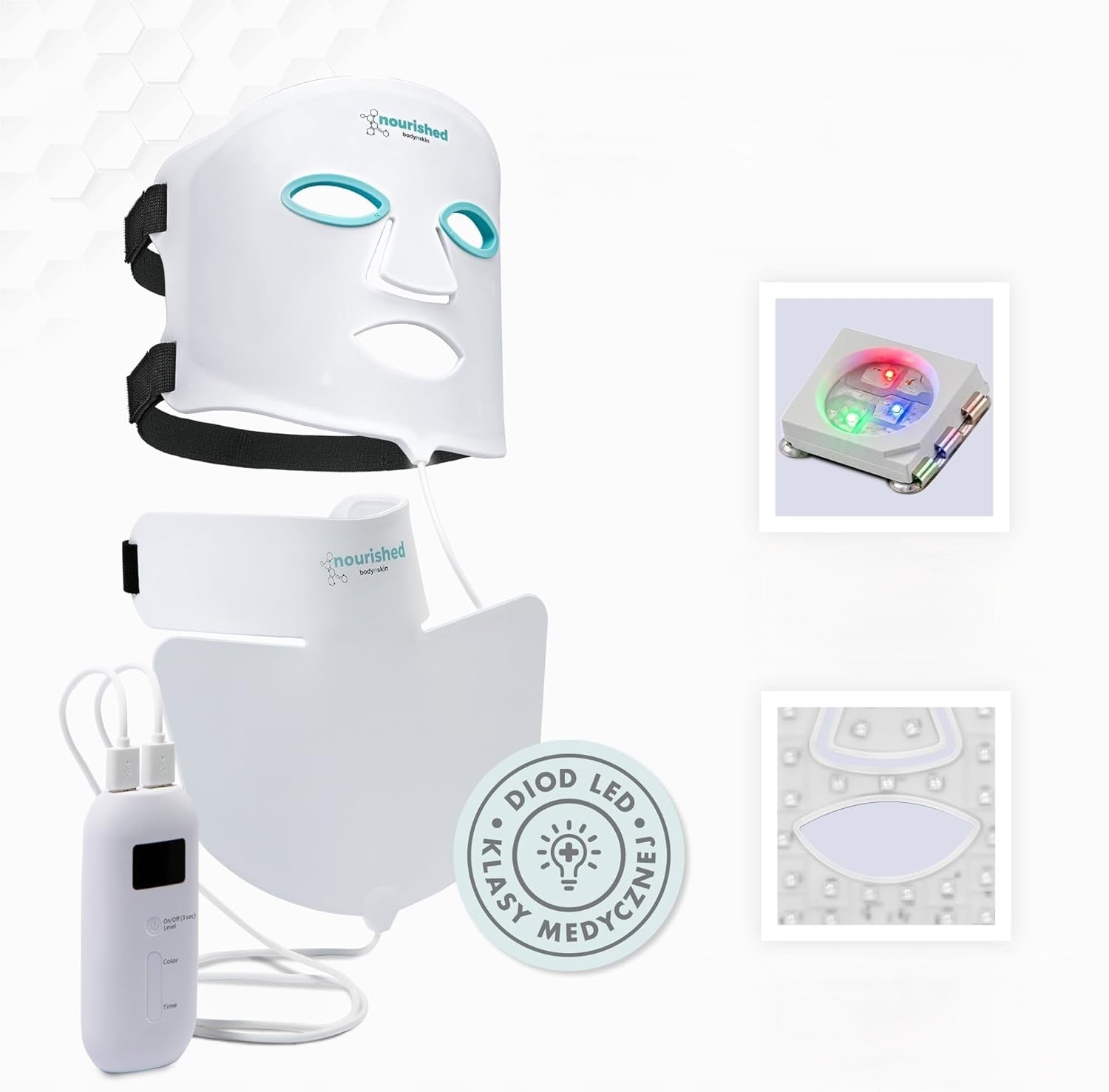 Nourished LED Mask 7 Colors For Face And Neck With Light Therapy M2857 Manufacturer code B0BBB76WYQ