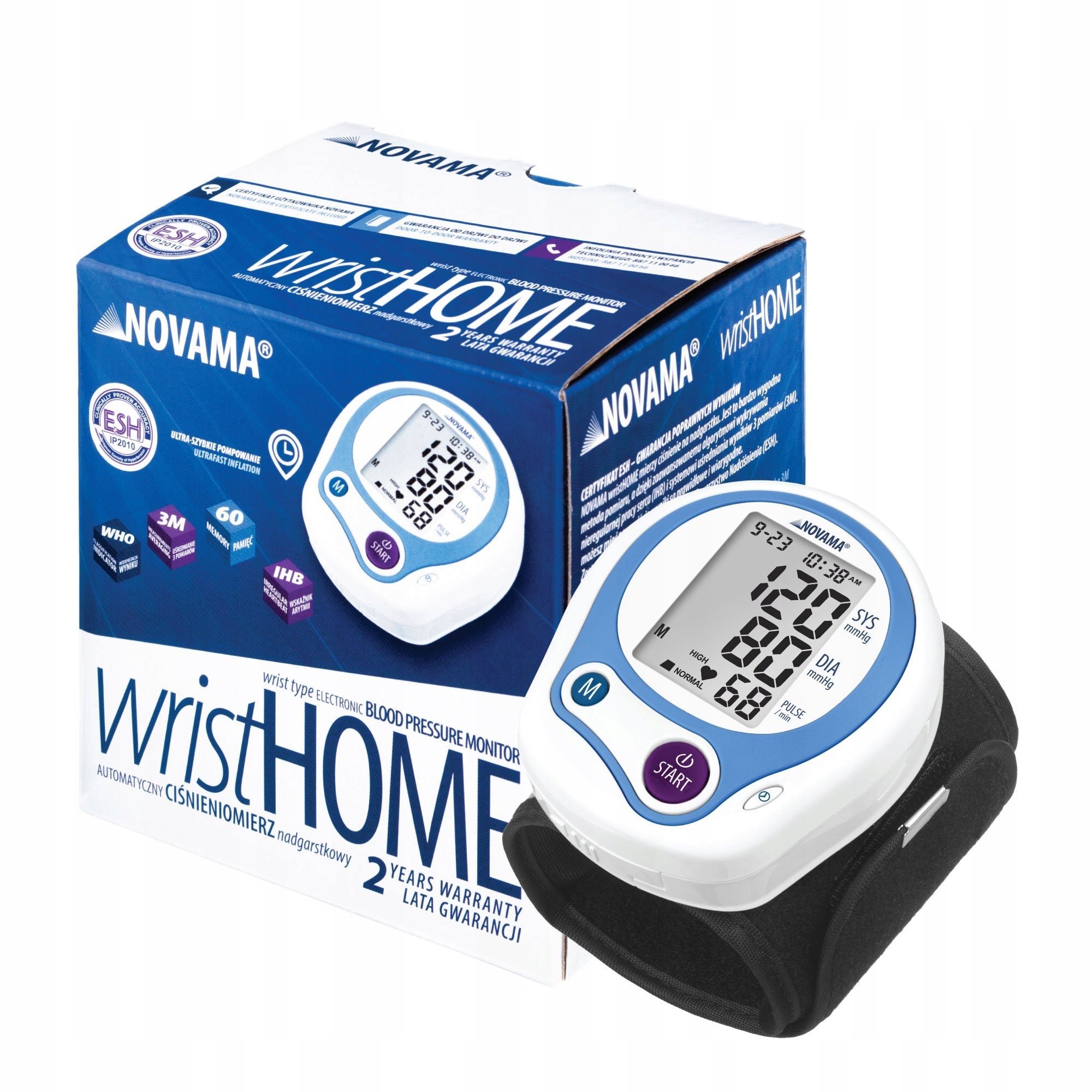 Novama Wrist Home, wrist blood pressure monitor, 1 piece