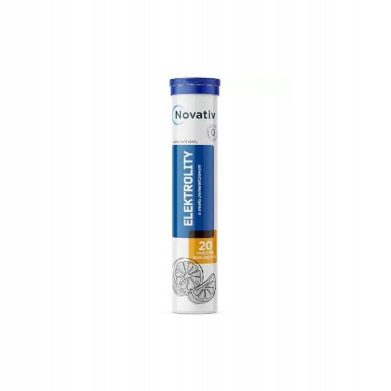 Novativ Orange flavoured electrolytes, 20 effervescent tablets