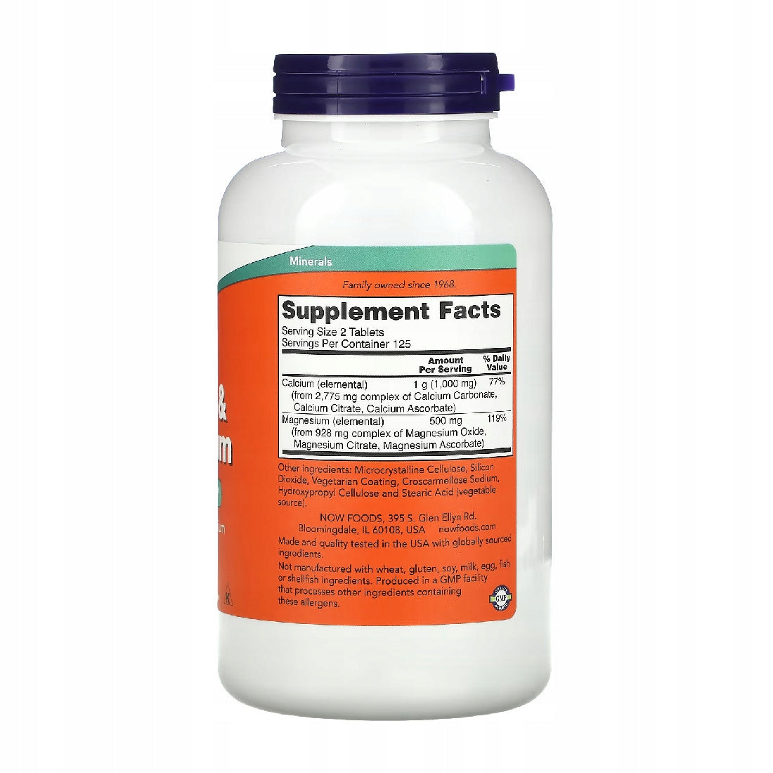 Now Calcium Magnesium 100 tabl. calcium magnesium bones teeth muscles cramps Brand Now foods