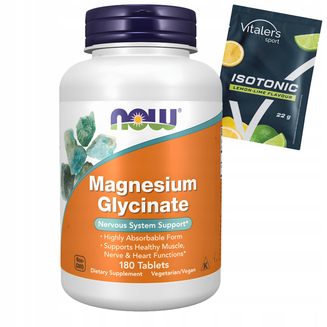 Now Foods Diglycinate Glycinate Magnesium Chelate Magnesium 180Tab + Isotonic