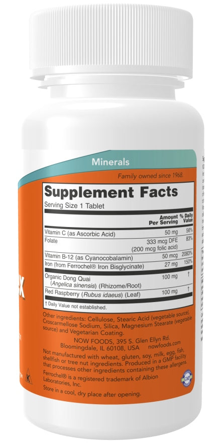 Now Foods IRON COMPLEX Iron BISGLYATE IRON Vitamins Immunity 100tab EAN (GTIN) 733739014405