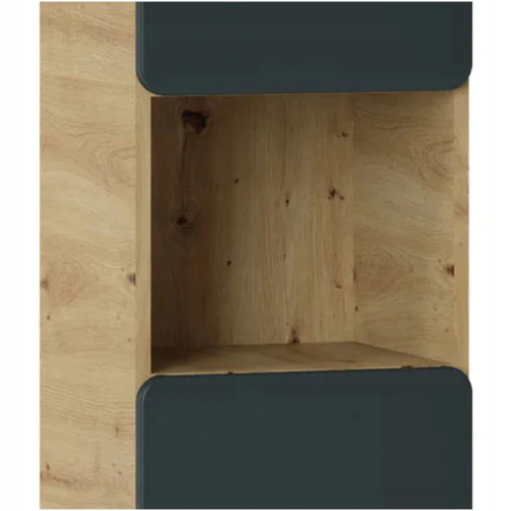 Hakan Arcade Badezimmerschrank, 35x170 cm, schwarz/braun 