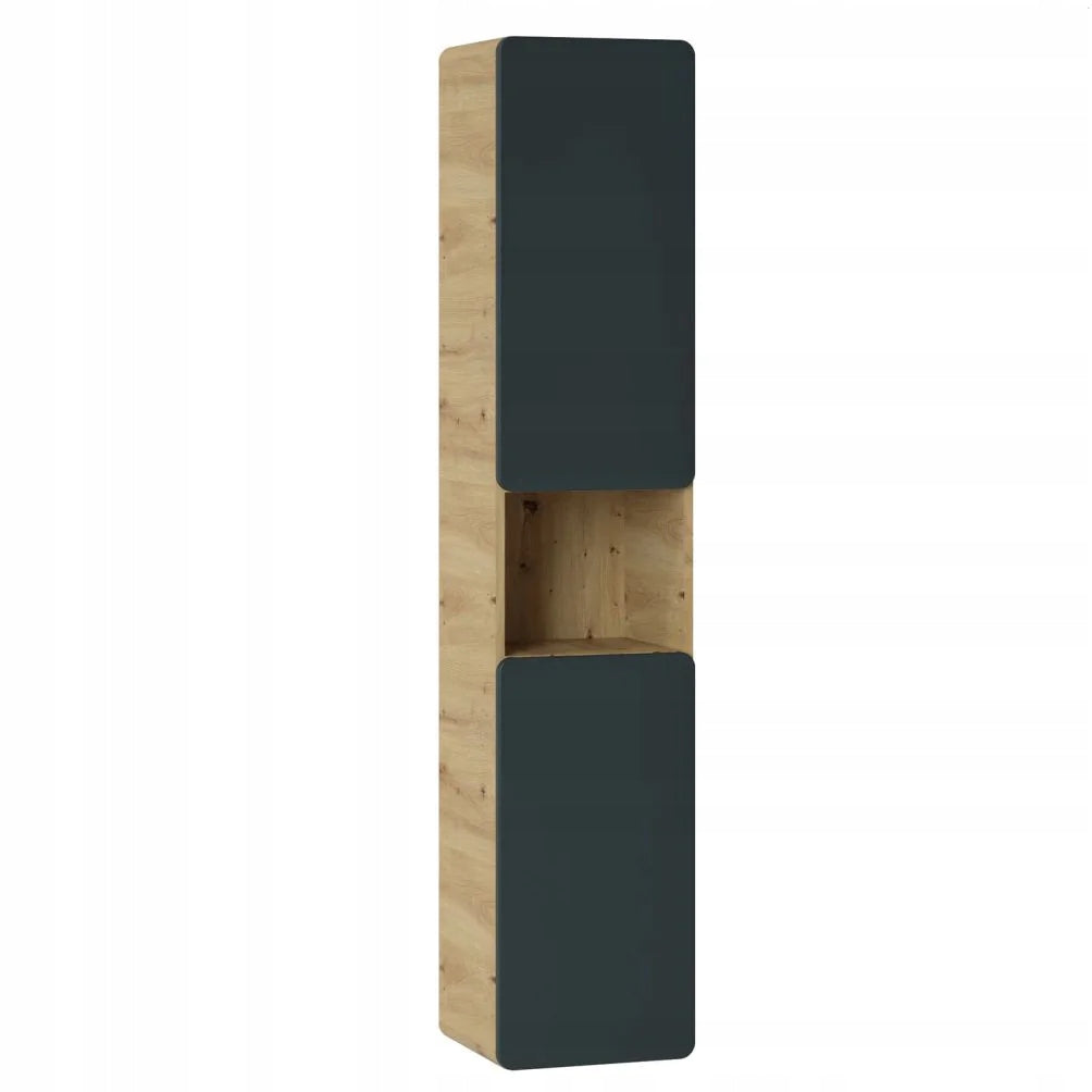 Hakan Arcade Badezimmerschrank, 35x170 cm, schwarz/braun 