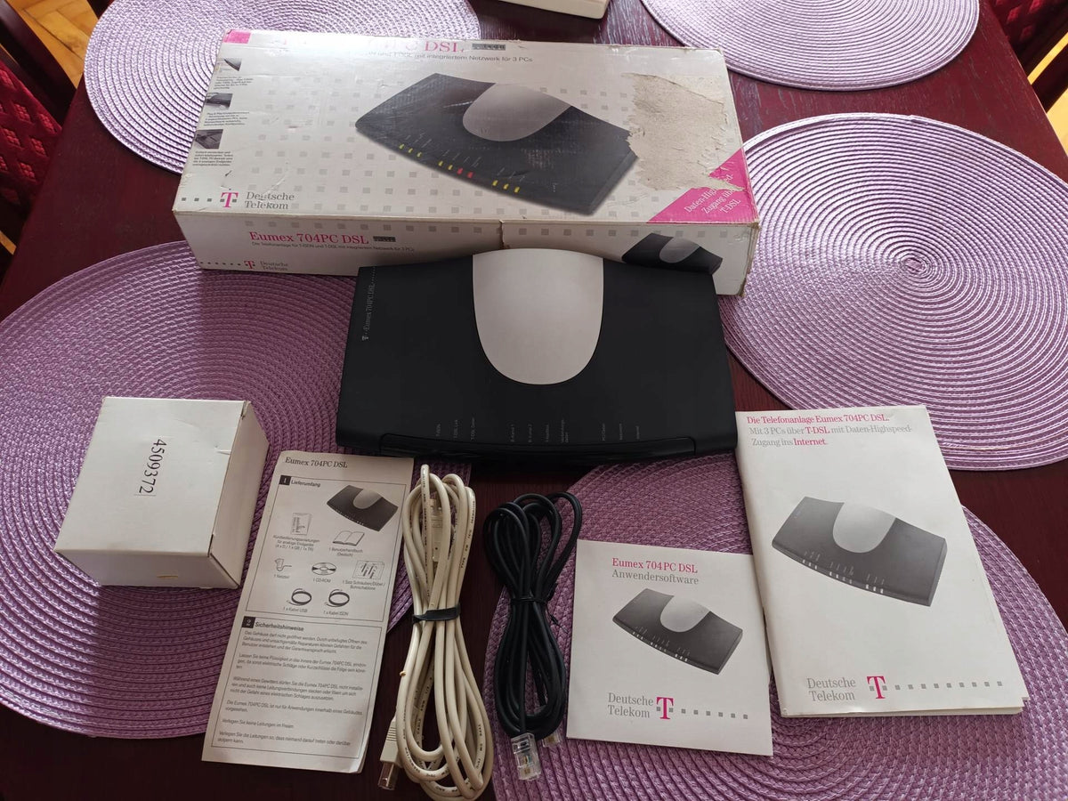 Nowy Router Eumex 704PC DSL Deutsche Telekom Full zestaw Box Retro Packaging status original