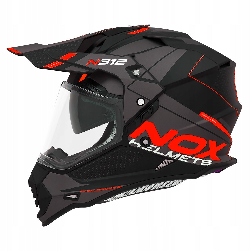 Nox N312 cross enduro motorcycle helmet, pinlock system for intercom ECE06 XS