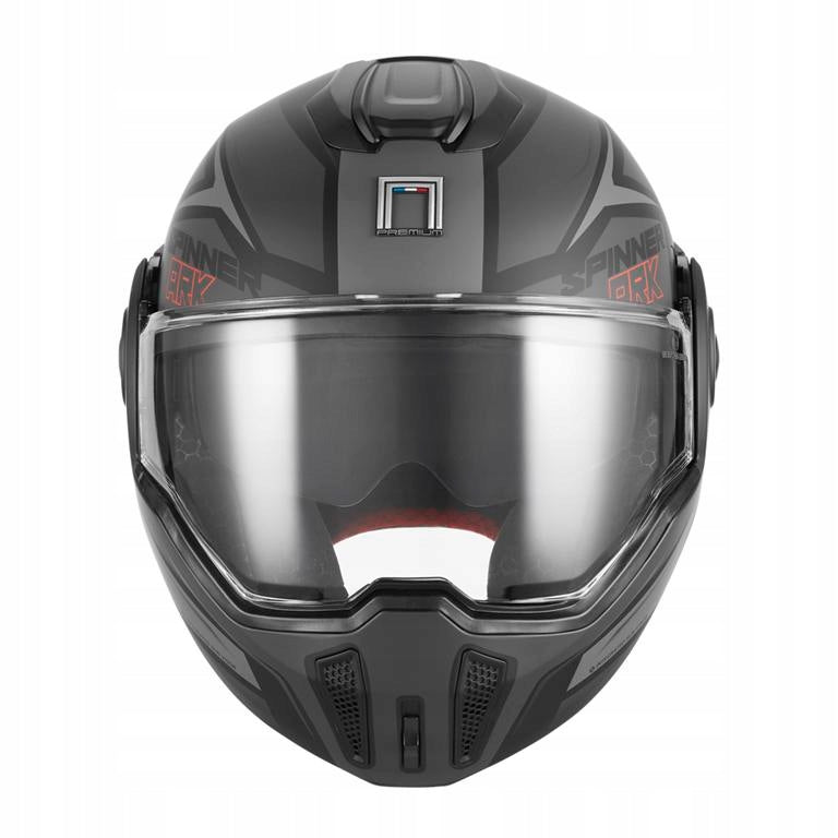 Nox Premium Jaw Helmet Flip-Up Spinner Ark Black Mat Red XL Manufacturer Nox