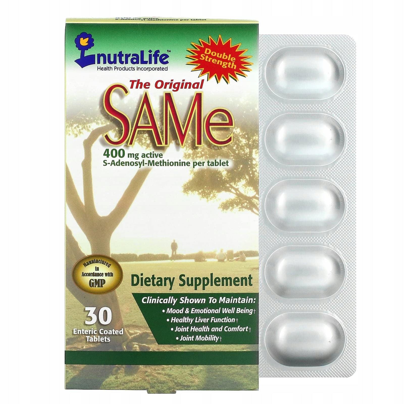 NutraLife, SAMe (Tosyl Disulfate), 400 mg, 30 Enter Tablets