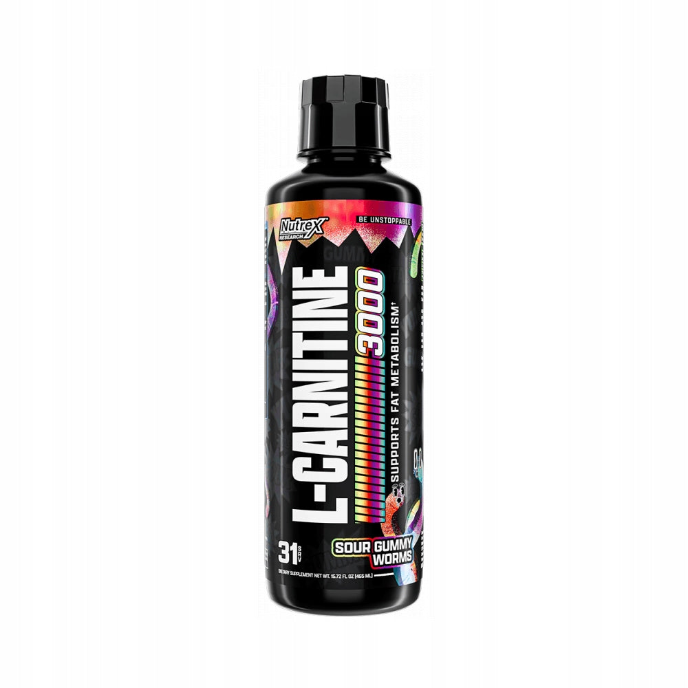 Nutrex | Liquid L-Carnitine 3000 mg | Sour Gummy Worms | L-Carnitine