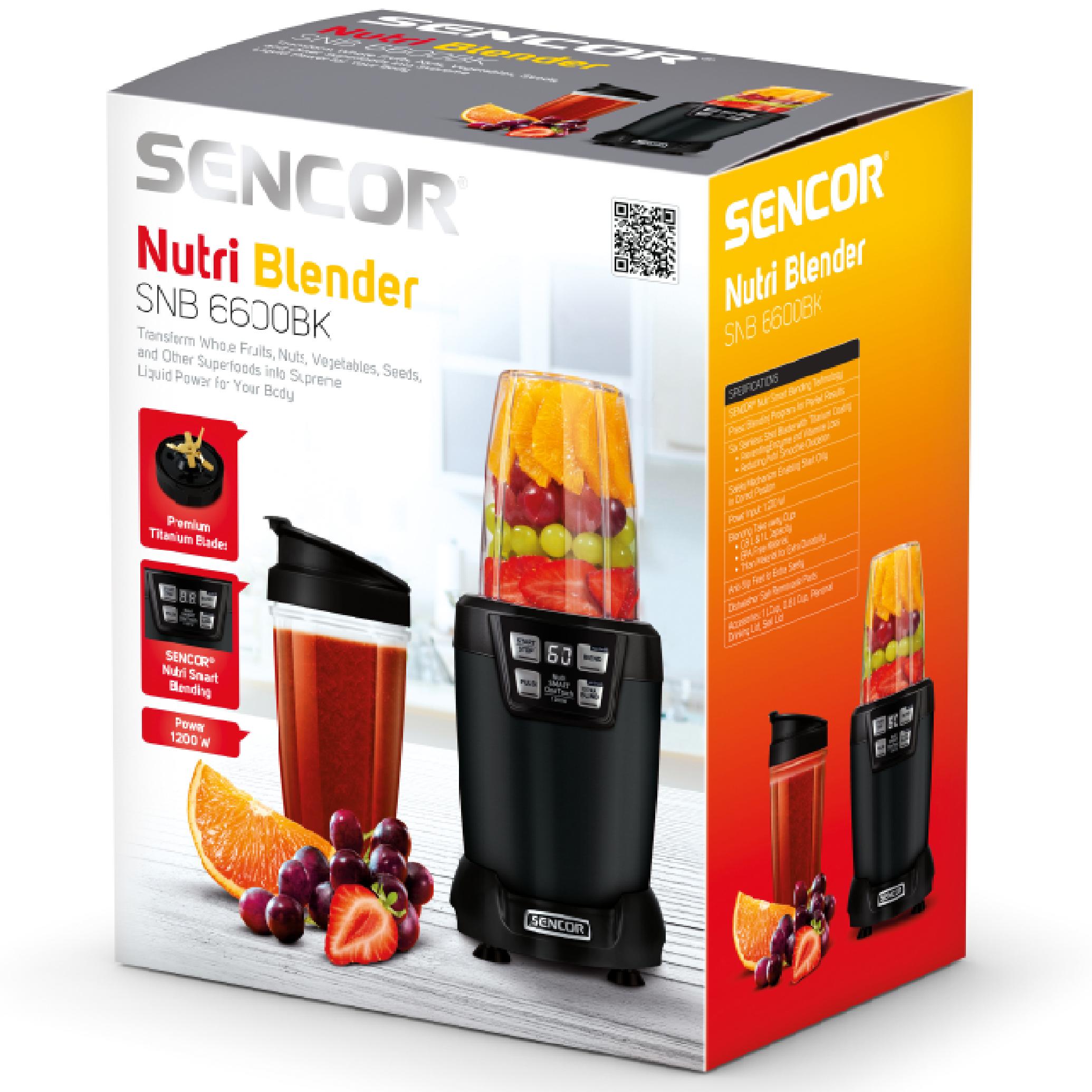 Nutri Blender Tritan Sencor SNB6600BK 6 KNIVES 1200W Packaging status original