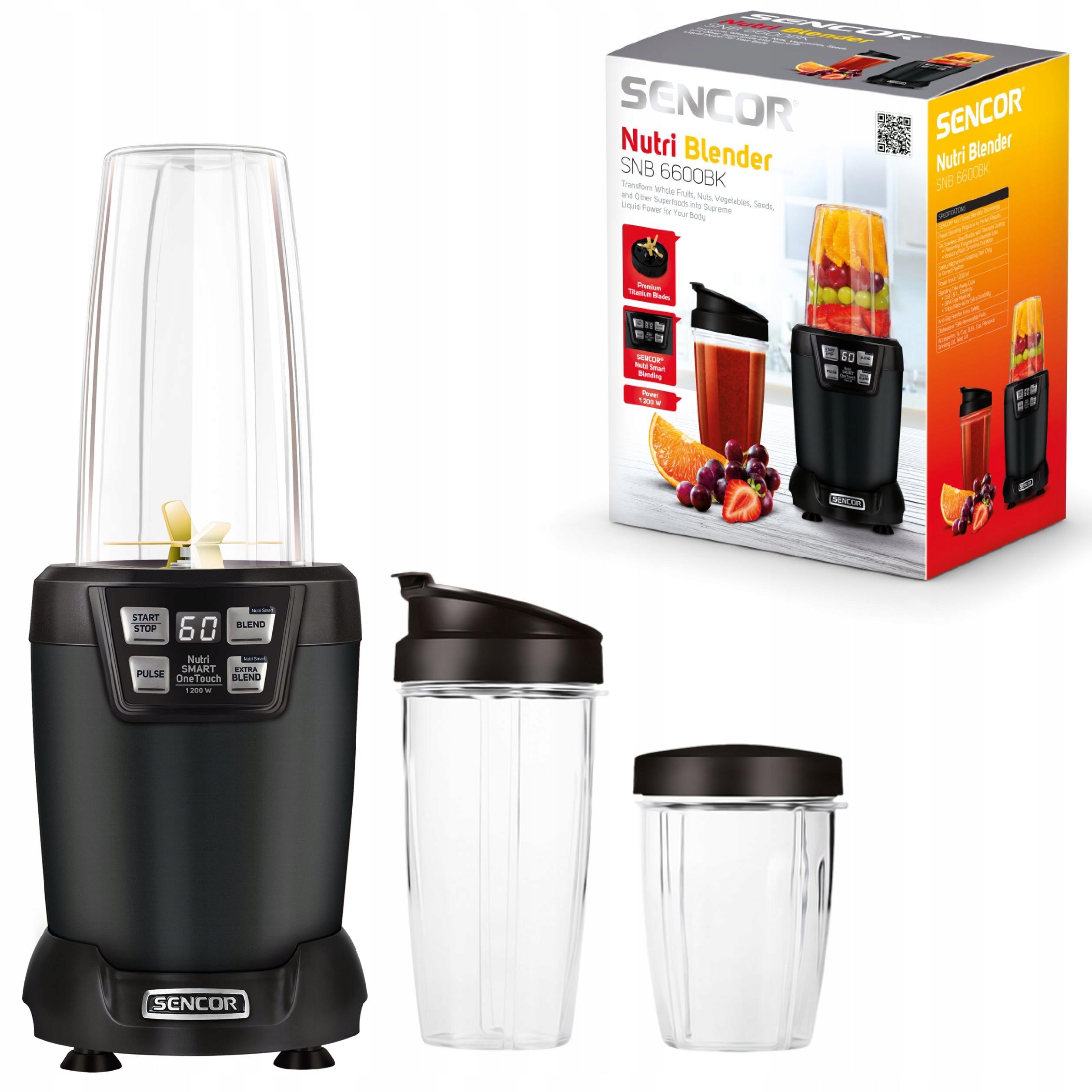 Nutri Blender Tritan Sencor SNB6600BK 6 KNIVES 1200W