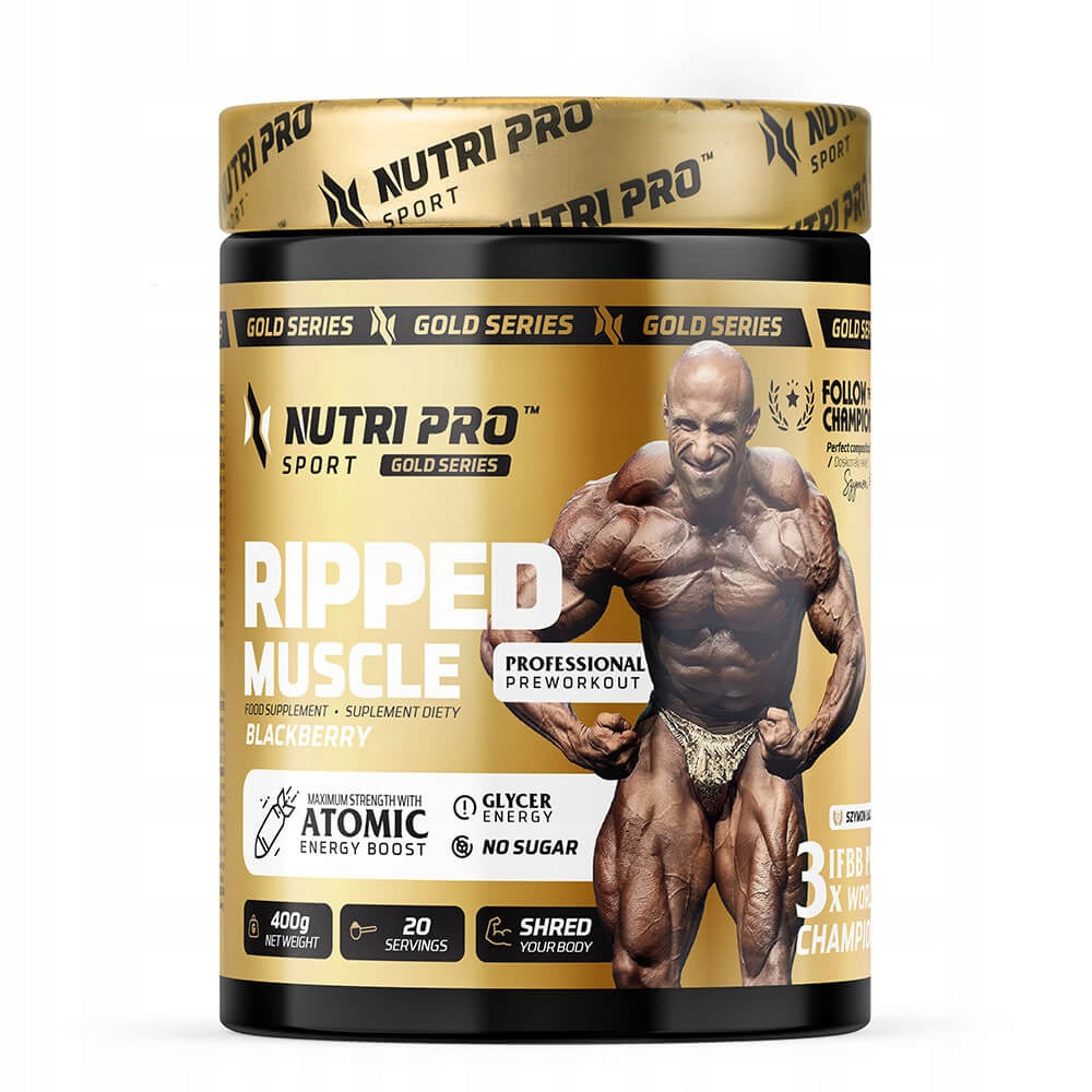 Nutri Pro Sport Ripped Muscle 400g GOLD SERIES PRE-WORKOUT MEGA PUMP