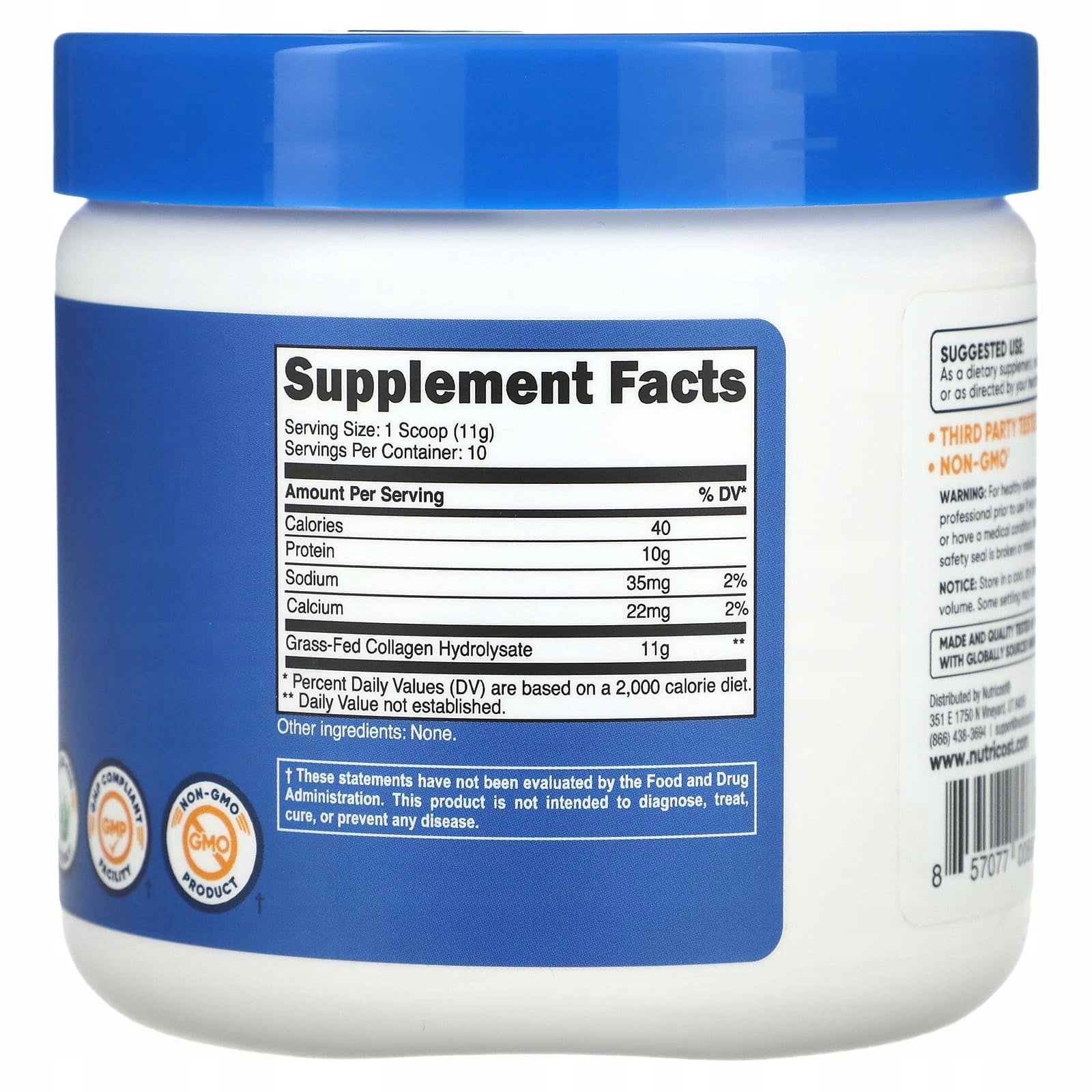 Nutricost, Collagen Grass-Fed, non-flavoured, 113 g Expiration date at least 3 months from the date of purchase