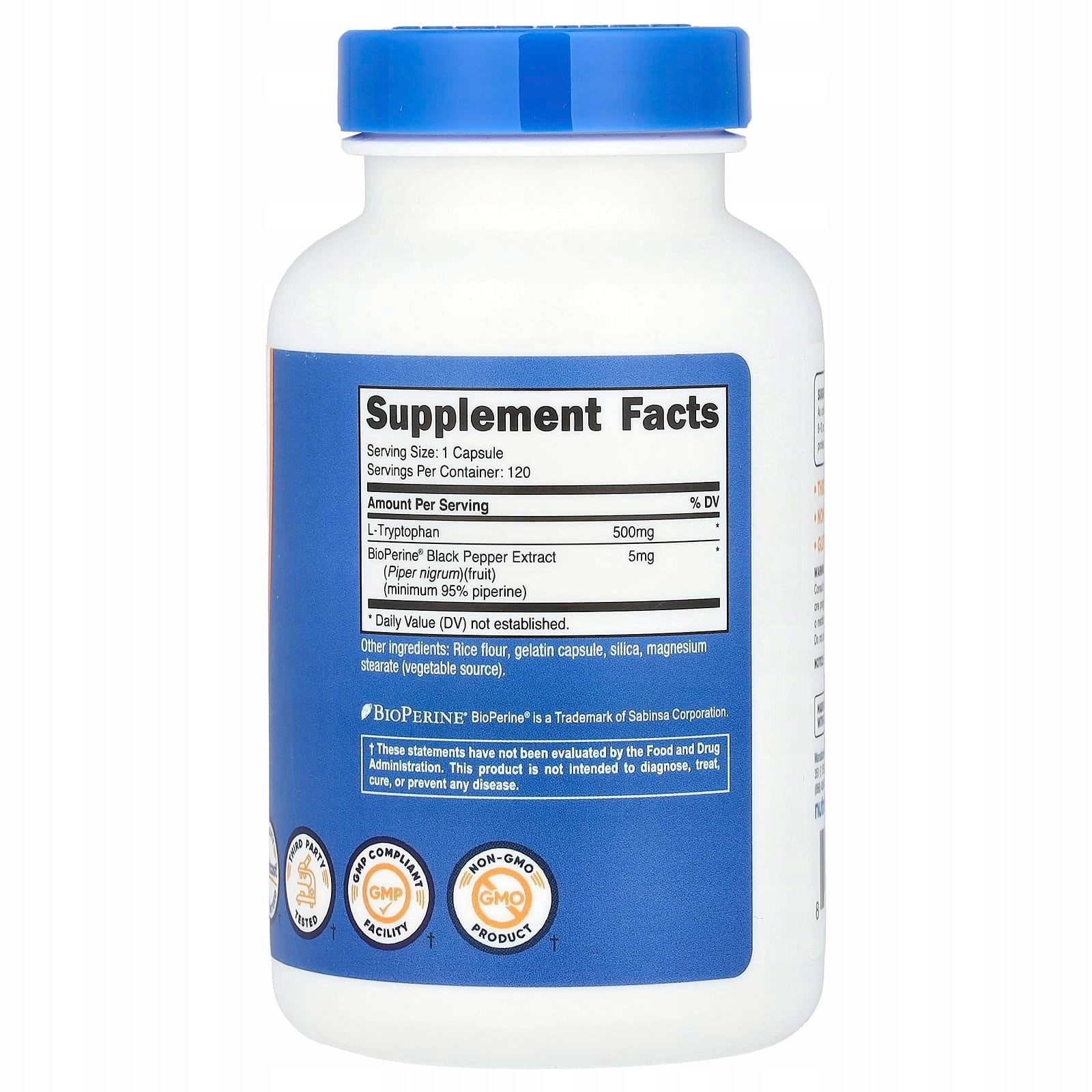 Nutricost, L-tryptophan, 500 mg, 120 capsules Expiration date at least 3 months from the date of purchase