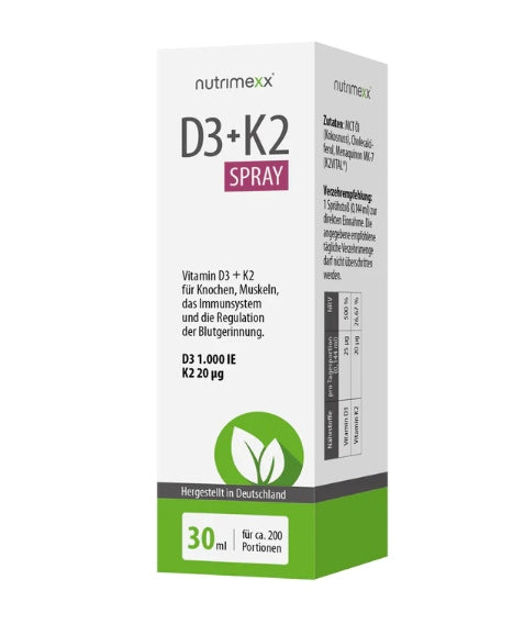 Nutrimexx D3 + K2 Spray 2x30 ml 400 servings 1000 IU set Brand Nutrimexx