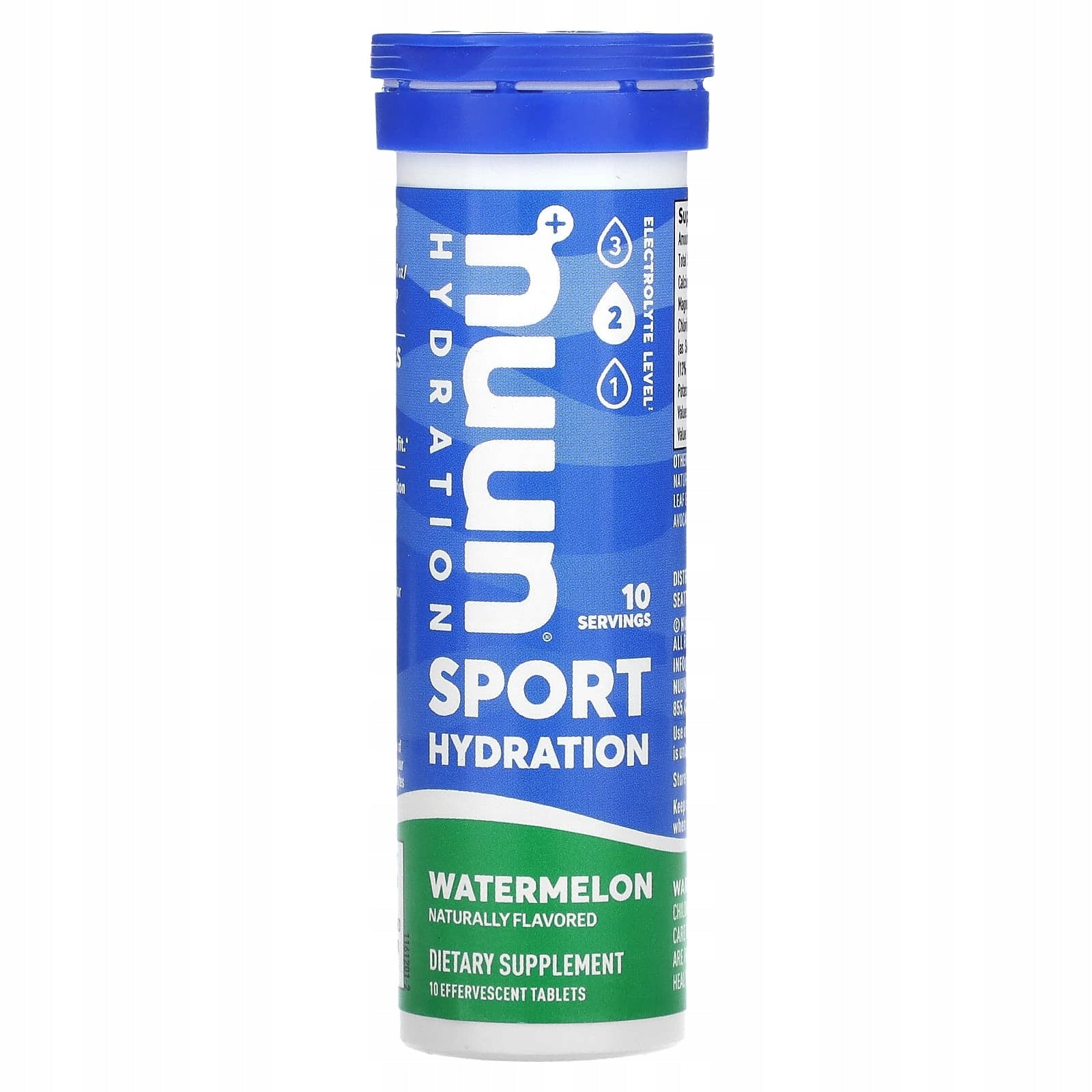 Nuun, Irrigation, sport, sparkling electrolyte supplement, watermelon, 10 table