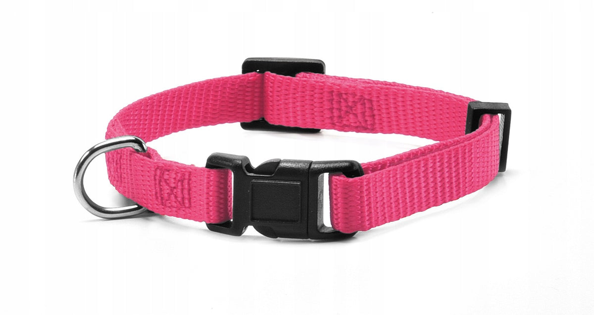 Nylon Dog Collar - 1,5 x 33-40 cm Pink