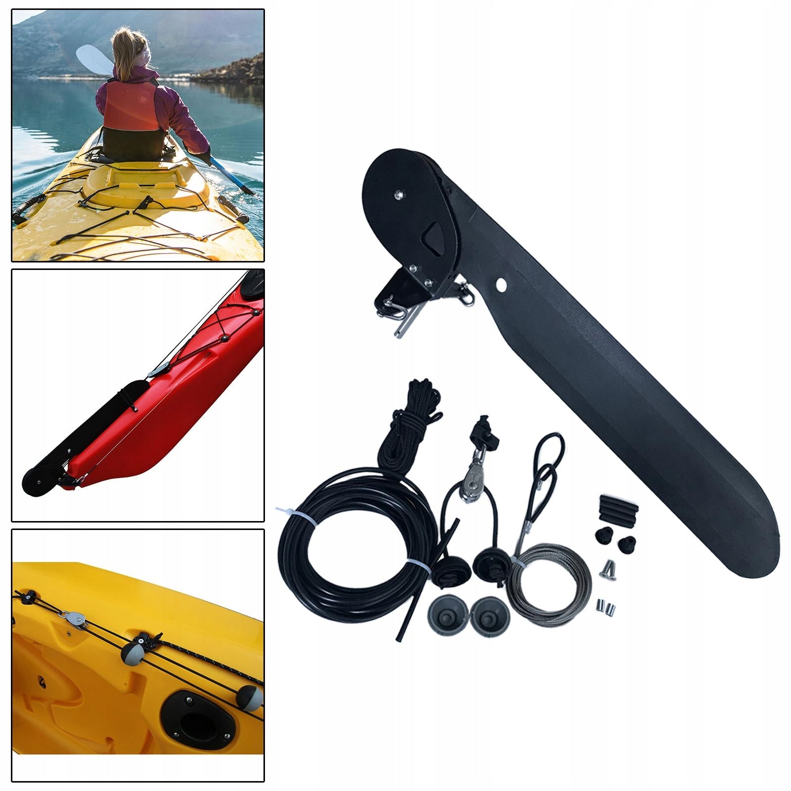 Nylon Kayak Boat Rudder Steering System Foot Control Direction for Canoe Weight 100 kg