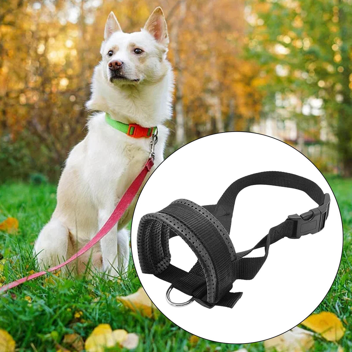 Nylon Soft Dogs Muzzle Portable Prevent Biting Chewing Adjustable Pet M