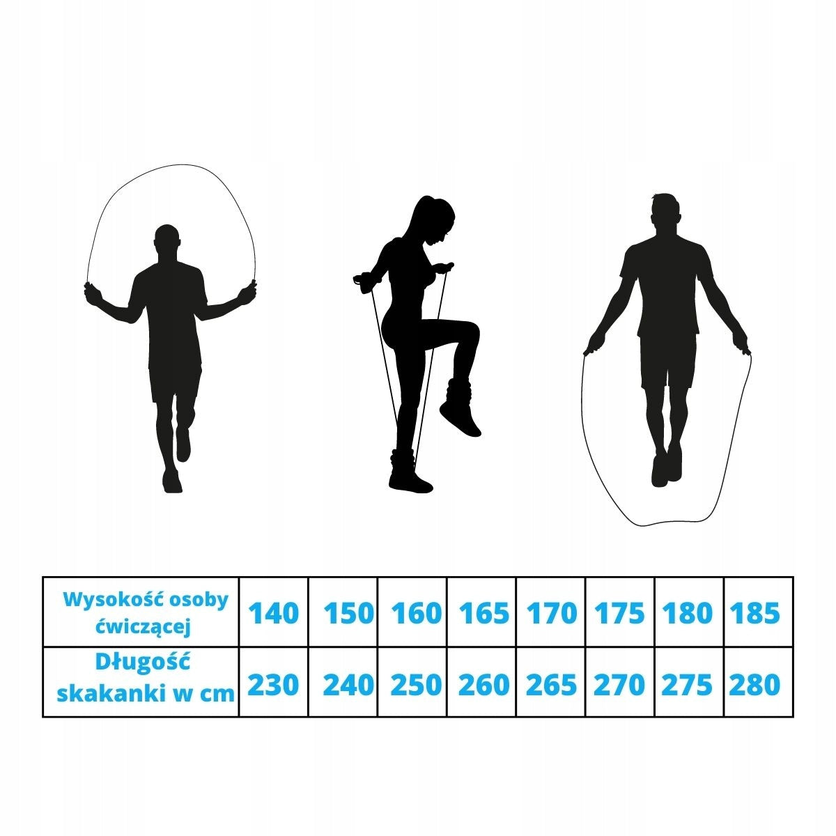 Nylon jump rope Medi Sleep 280 cm black Rope length 280 cm