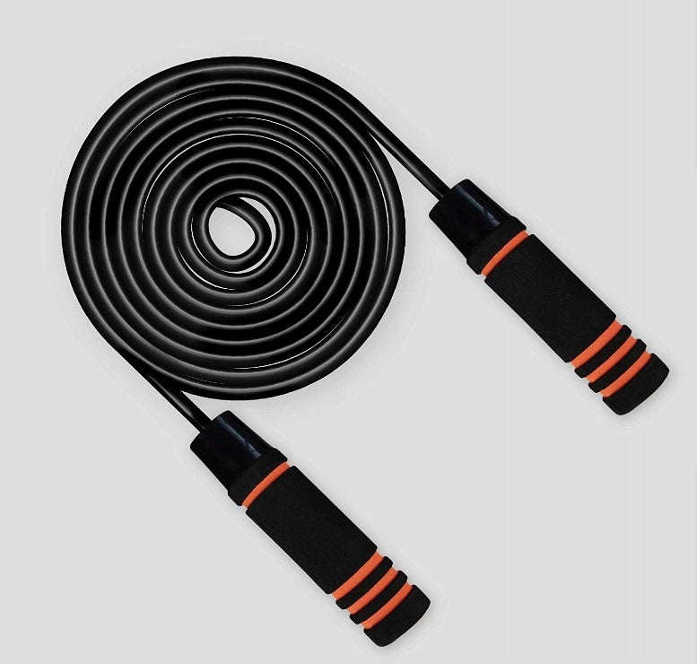 Nylon jump rope Phoenix Fitness 270 cm black with weights 2x200g Color black
