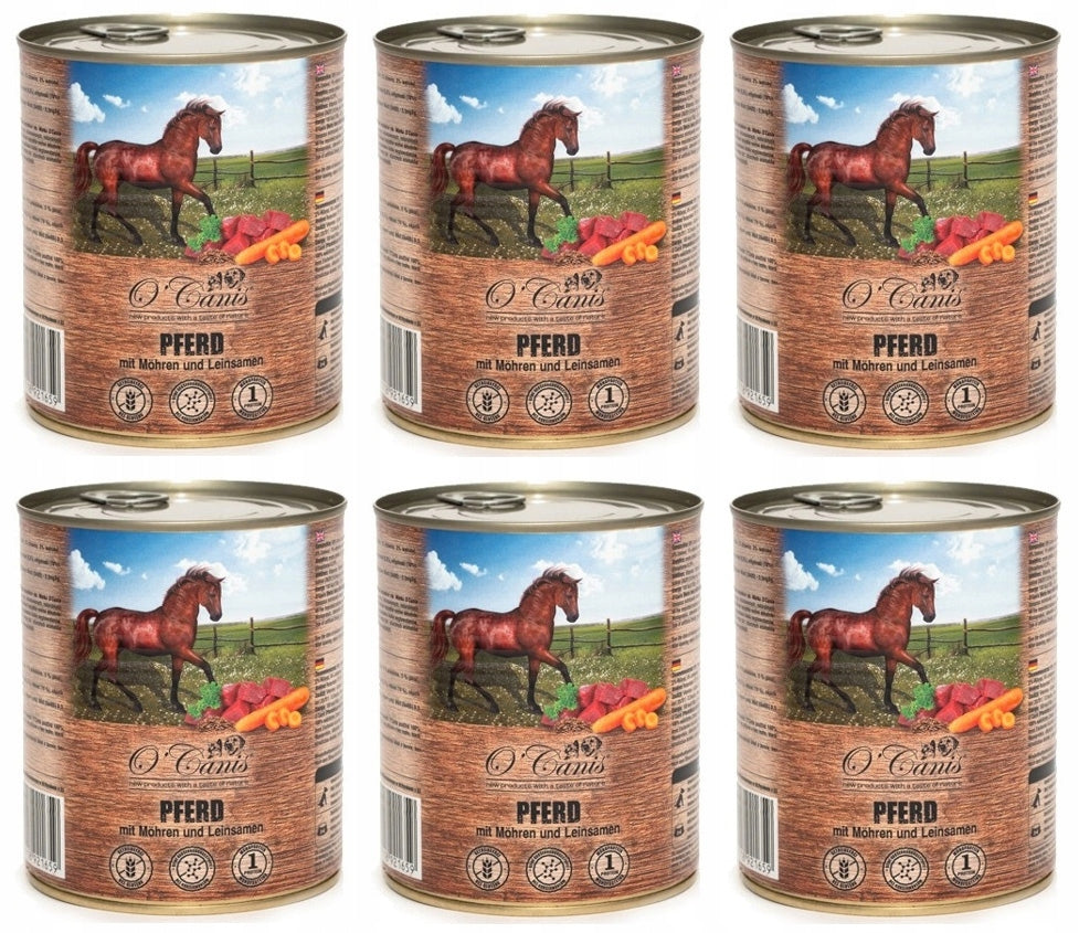 O'CANIS WET DOG FOOD NATURAL HORSEMEAT WITH SEED 6x800g