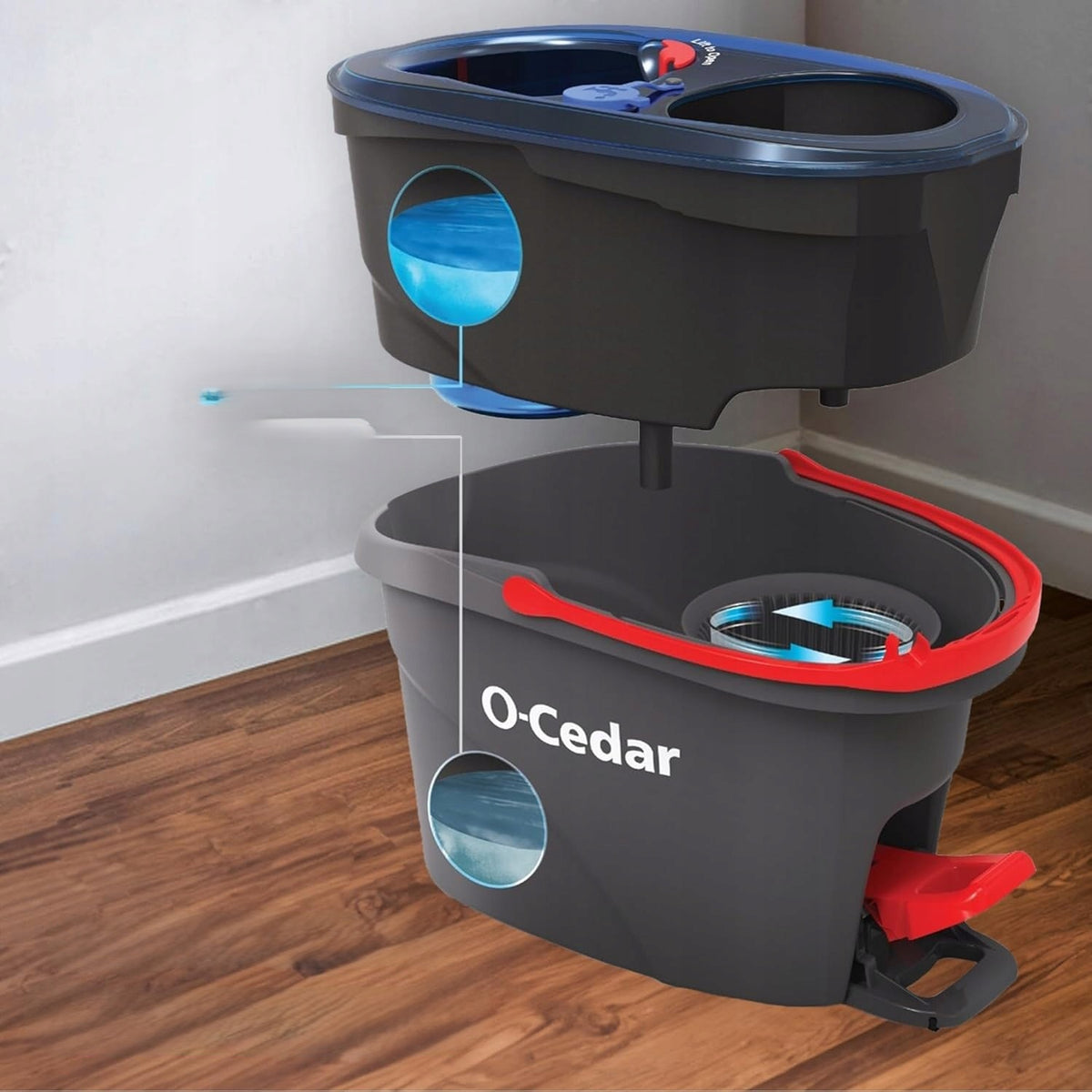 O-Cedar EasyWring Mop Rotary Two Chamber System for Dirty and Clean Water Packaging status original