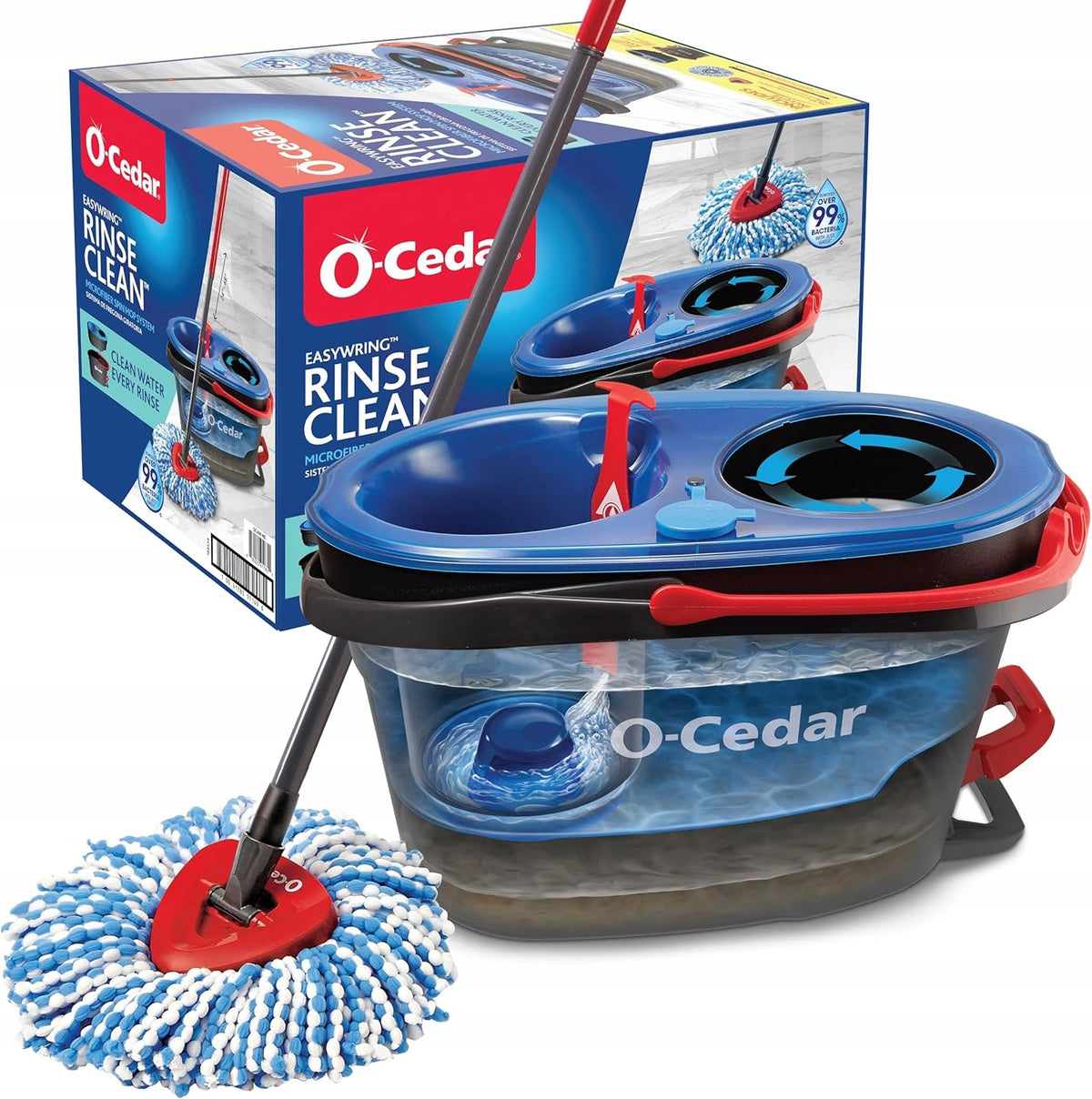 O-Cedar EasyWring Mop Rotary Two Chamber System for Dirty and Clean Water