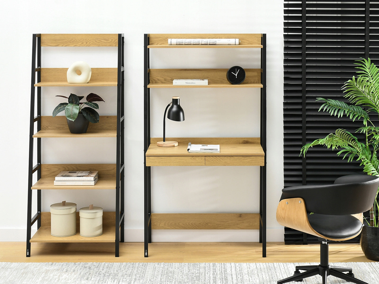 OAK DESK WITH PRACTICAL SHELVES AND TWO DRAWERS FOR OFFICE BERG Manufacturer code 5907698698623
