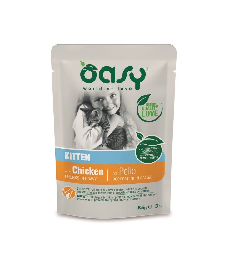 OASY CAT LIFESTAGE SACHET - KITTEN CHICKEN 85G
