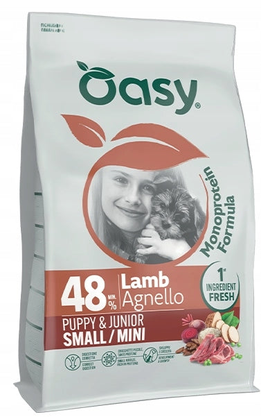 OASY MONO DRY FOOD FOR PUPPIES PUPPY JUNIOR SMALL MINI LAMB 800g