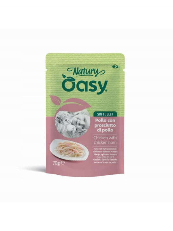 OASY NATURE Chicken with ham in jelly 70g complementary cat food