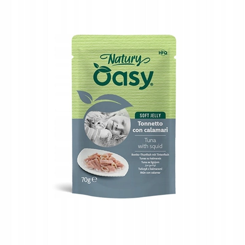 OASY NATURY Tuna with squid in jelly 70g complementary food for cats