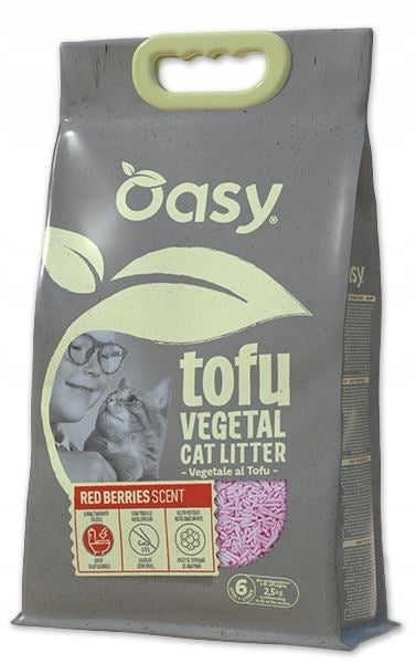 OASY TOFU RED BERRIES 6L BIODEGRADABLE PLANT LITTER FOR CAT