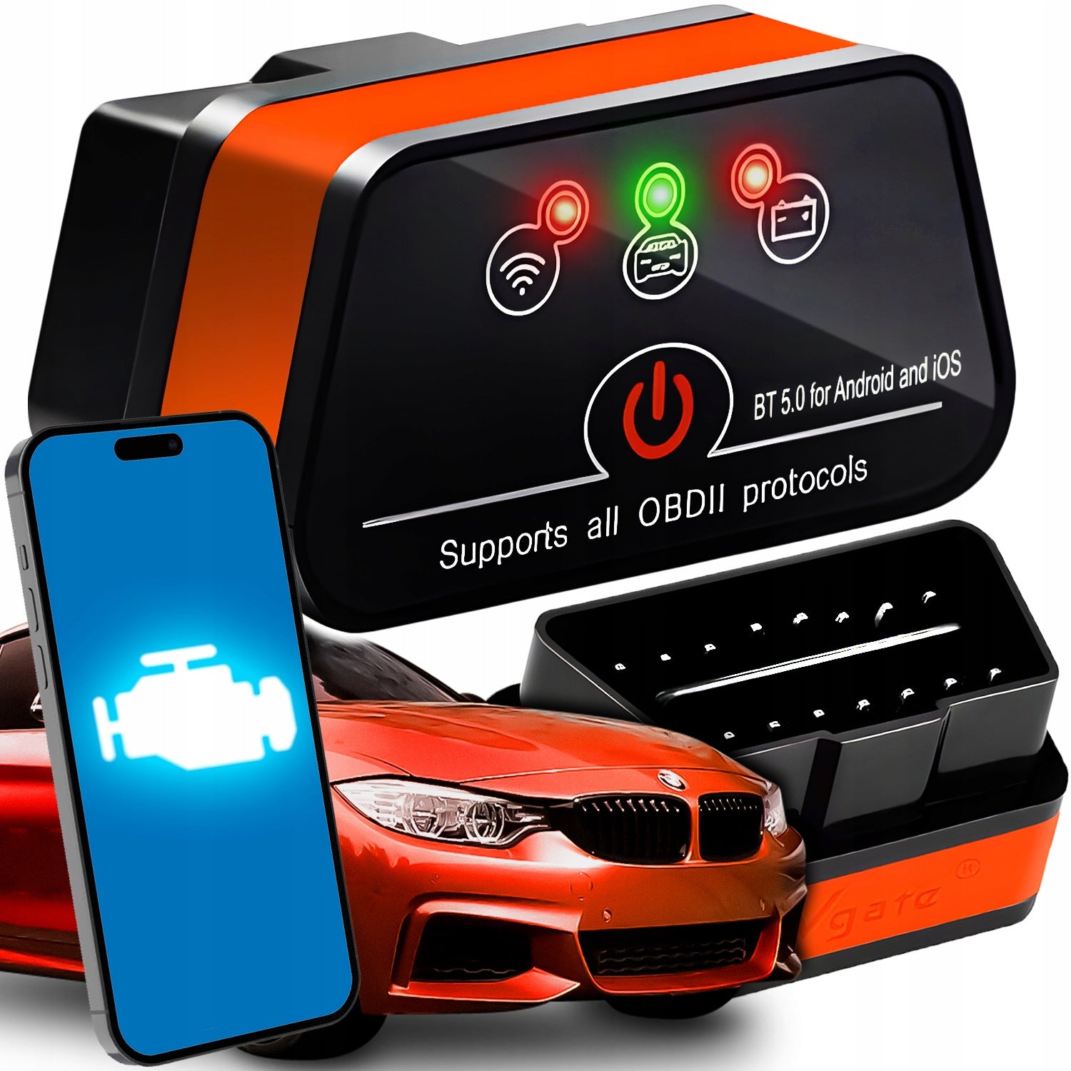OBD2 BLUETOOTH DIAGNOSTIC INTERFACE ANDROID iOS WINDOWS Polish TESTER